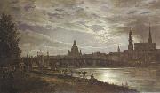 Johan Christian Dahl View of Dresden in Full Moonlight (mk22) oil painting